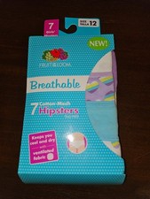 Fruit of the Loom size 12 7 pairs Breathable Cotton-Mesh Hipsters Tag Free