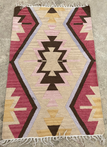 Vintage Traditional Handmade Beautiful Turkish Kilim Floor Rug Carpet 124x78 cm