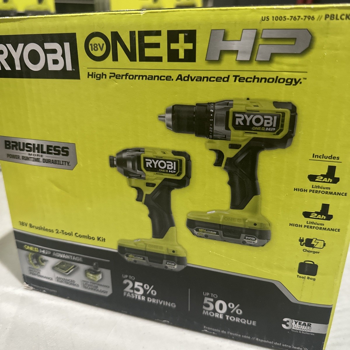 Ryobi ONE Plus HP 18V Brushless Cordless Compact 1/2