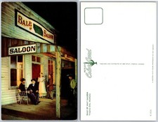 Bale of Hay Saloon Night Scene Virginia City Arizona Postcard
