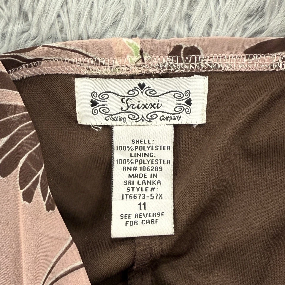 VTG Y2K Trixxi Fairy Grunge Dress Womens 11 Floral Babydoll Boho Handkerchief - Image 2 of 4