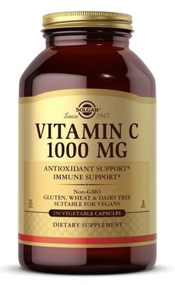Solgar Vitamin C 1000 mg 250 Vegetable Capsules Dietary Supplement Exp: 08/2028