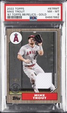 2022 TOPPS 1987 TOPPS BB RELICS GOLD #87RMT MIKE TROUT PSA 8