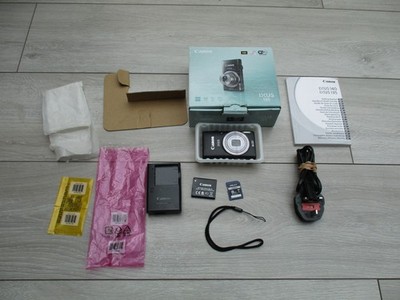 Canon IXUS 135 Digital Camera Black WiFi Boxed Battery Charger SD Card Complete