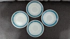 PYREX Set of 4 Teal Laurel Tea Saucers Vintage 1960s Corning Ware