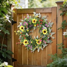 Spring Wreath for Door Artificial Sunflower Wreath