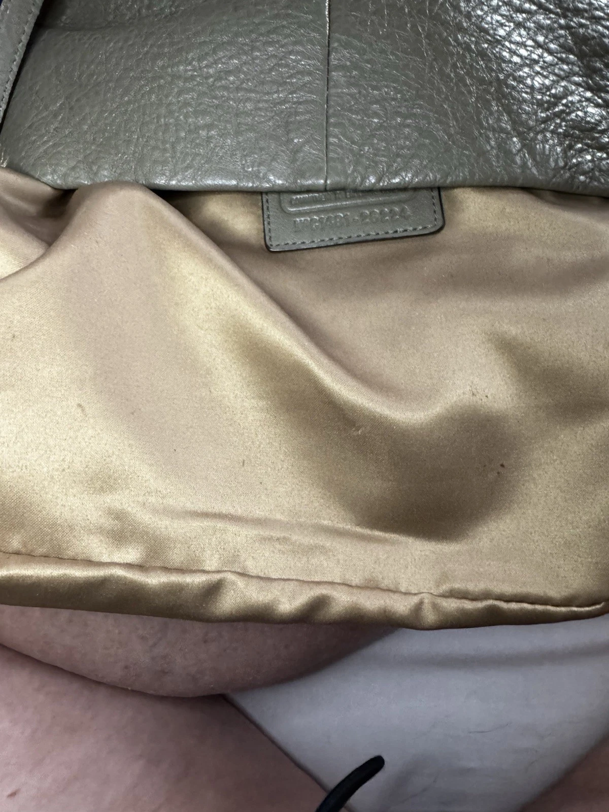 Borsa a tracolla Coach Phoebe verde grigio pelle ciottolata 3 scomparti G1481 26224