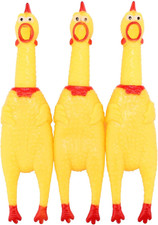 Screaming Chicken Dog Toys,Yellow Rubber Squaking Chicken Toy Novelty and Durabl