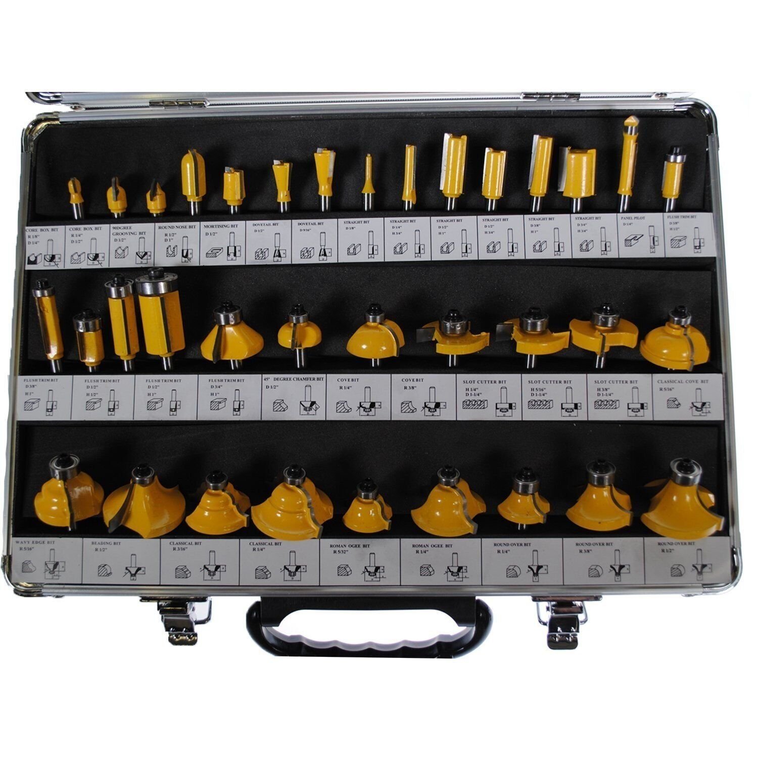 35 Piece Carbide Router Bit Tools Set w/ Case (1/2" Inch Shanks)
