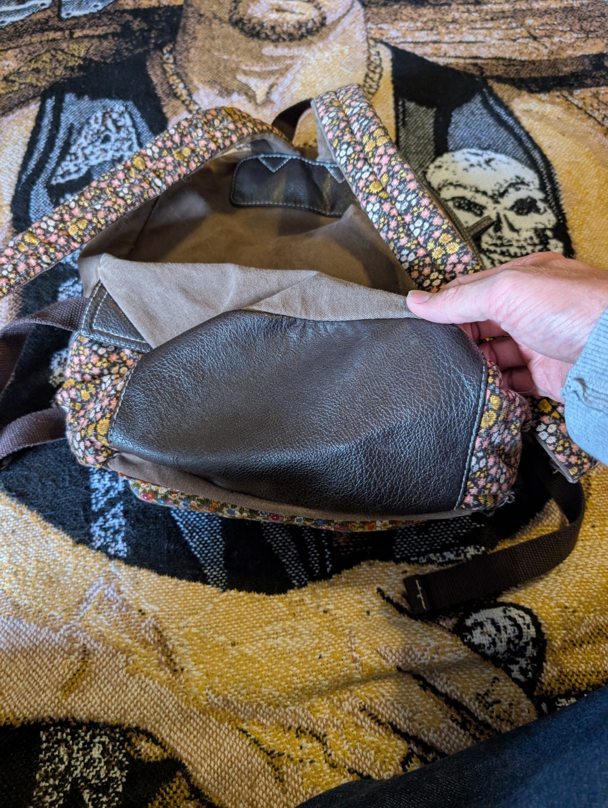 Union Bay Backpack Boho Patchwork Brown And Flora… - image 13