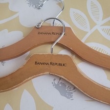 Vintage Banana Republic 17" Wooden Hangers with Swivel Hooks Lot Of 2