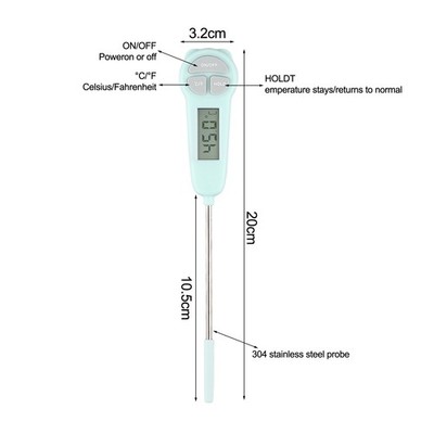 Lebensmittel Thermometer mit Celsius Fahrenheit Schalter zum Kochen Backen und G