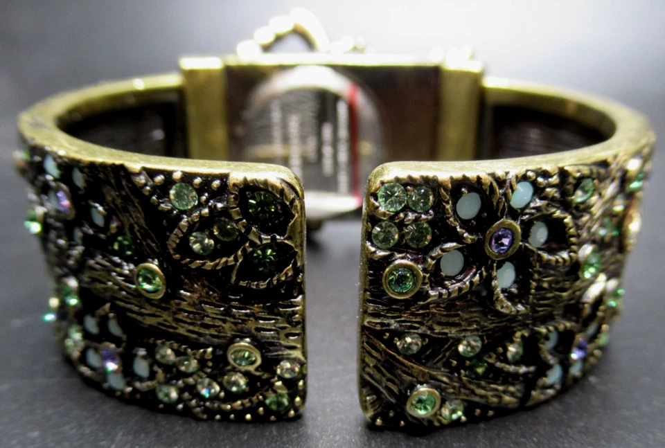 HEIDI DAUS Gorgeous Green Crystal Scarab Hidden Watch Bracelet - Image 4 of 4
