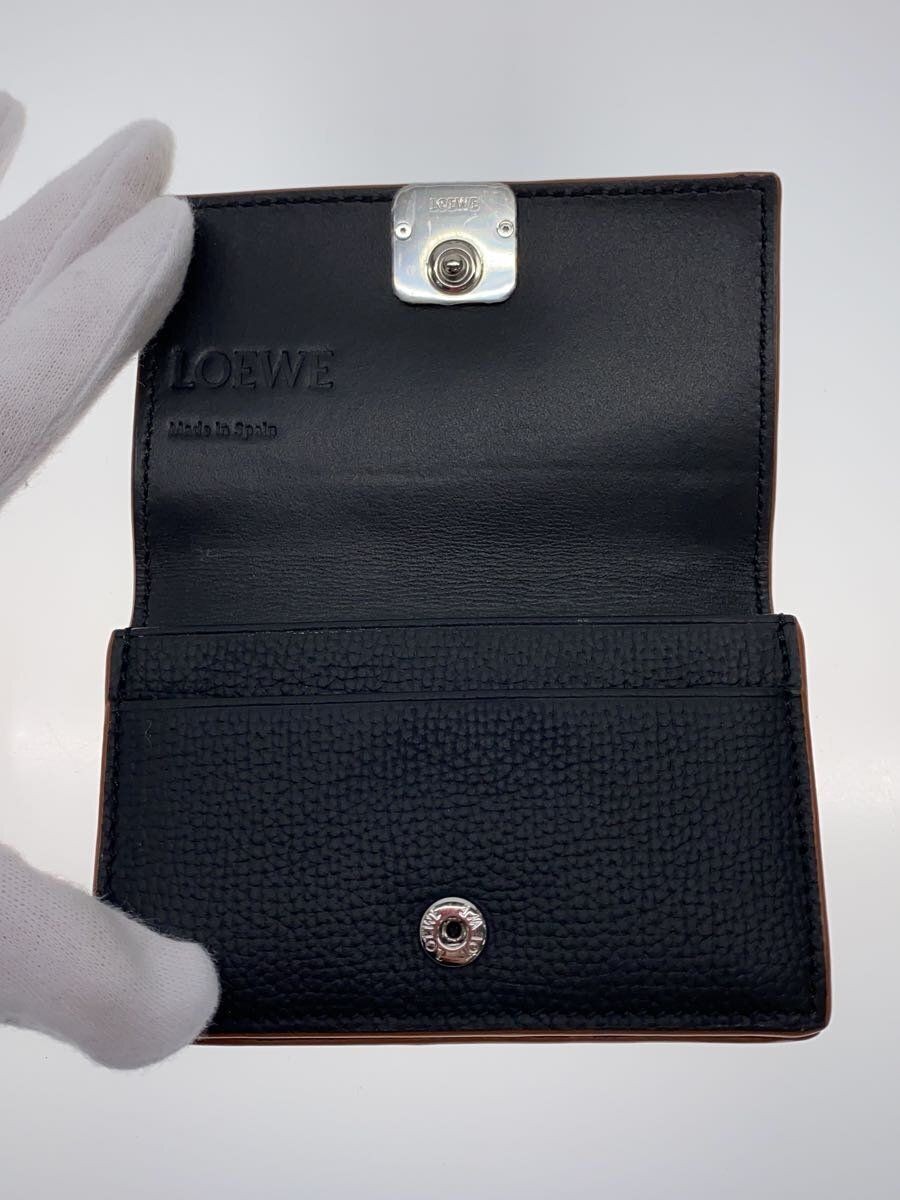 LOEWE Card Case Anagram Business Holder Leather Black Plain