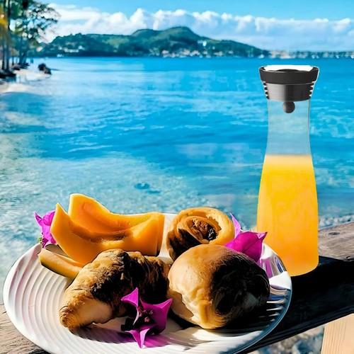 Elegante jarra de vidrio con tapa - Ideal para jugos, agua y bebidas infundidas - Imagen 9 de 10
