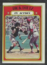 1972 TOPPS # 296 DICK DIETZ  IA GIANTS  NM- O/C