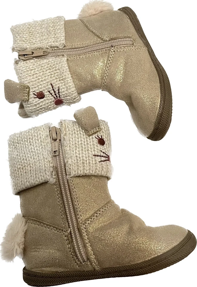 Koala Niños Toys R Us Bebés Niñas Tejido Dorado Top Conejo Botas de Invierno Talla 5 Foto 3 de 4