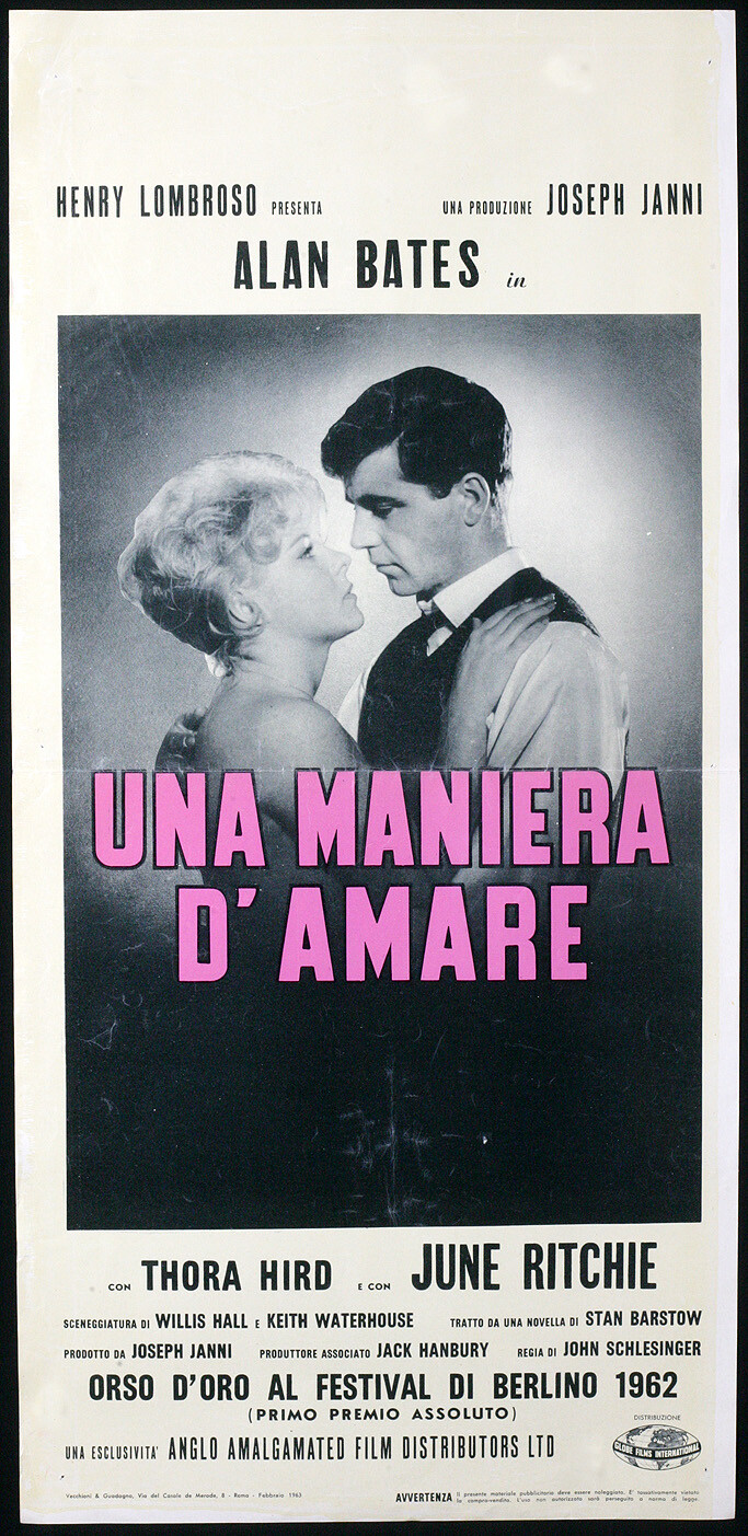 Locandina originale film Una maniera d'amare (1962) - Regia di John Schlesinger