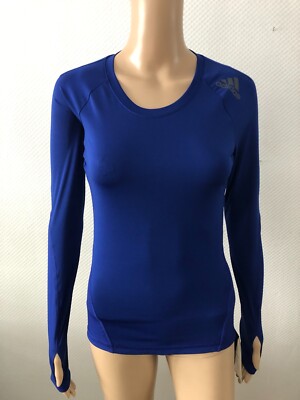   Adidas Women's Golf Fitness Training TT Shirt CE0777 Blue Size XS NEW