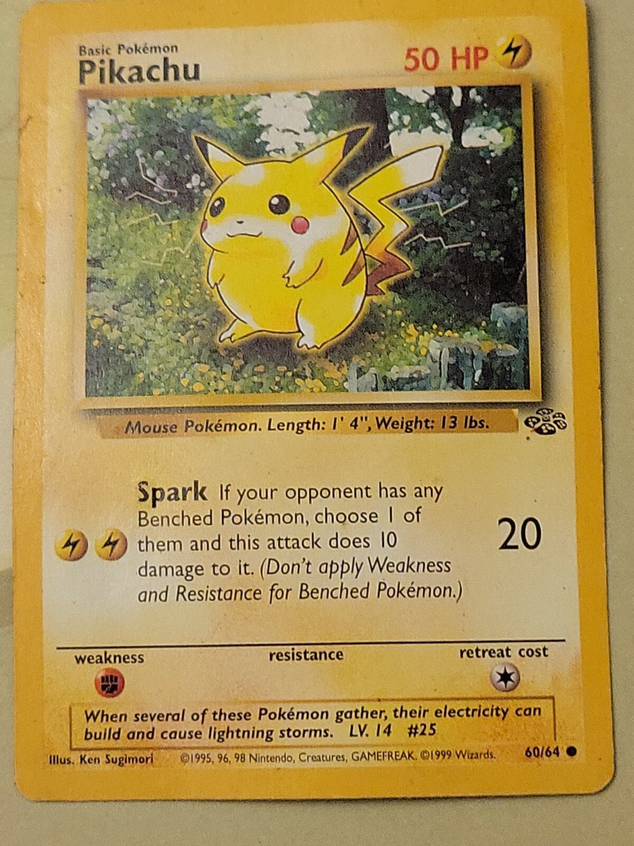 Pikachu 50 hp card in Good condition! See pics! 1999 | eBay