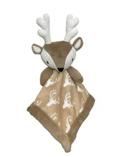 Levtex Baby Deer Plush Lovey Security Blanket Buck Antlers Reindeer Brown Plush