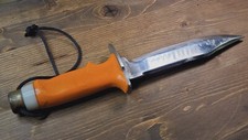 Diving Knife Stainless Japan Orange Handle Brass Pommel Scuba no sheath