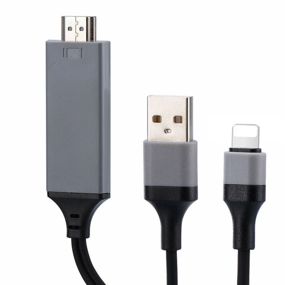 2M HDMI Audio Video Cable Phone to HDTV TV Adapter for iPhone 14 13 12 11 8 iPad - Image 3 of 4