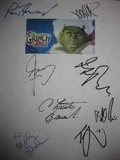 How the Grinch Stole Christmas Signed Film Script Jim Carrey Jeffrey Tambor RPNT