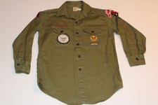 Boy Scouts of America BSA Youth Shirt Large No Size 1971 Green Long Sleeve