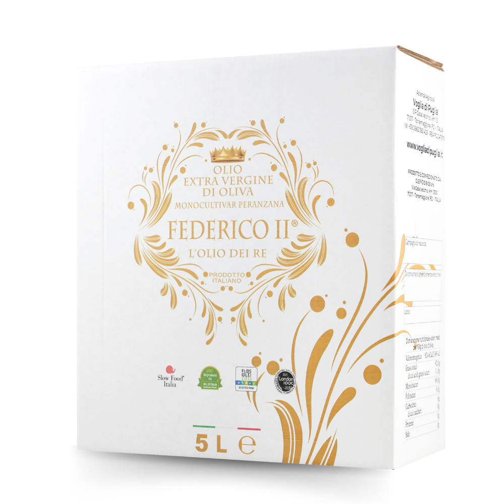 Voglia Di Puglia Bag In Box Evo Italiano Estratto A Freddo Olive Peranzana 5 Lt