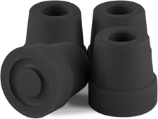 Essential Medical Supply Replacement Quad Cane Tips, Black, 1/2 Inch