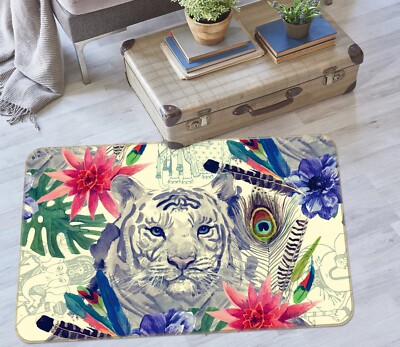 3D Tier Weiß Tiger M6967 Spiel Teppich Mat Elegant Foto Teppich Romy