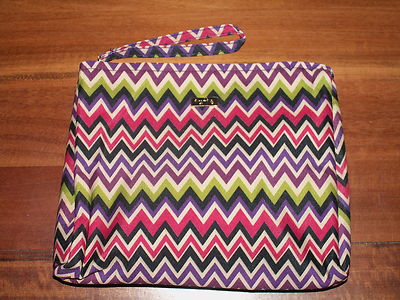 TARTE ZIG ZAG COSMETIC MAKE UP BAG WRISTLET 10  X 8.50 NEW