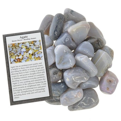 Piedras caídas de ágata gris de 1/2 lb - grado 1 - mediano - 1"" a 1,5"" Avg. - Imagen 2 de 3