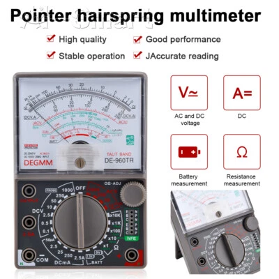 DE-960TR Analogue Meter Multimeter Multitester Resistance Current DC AC Tester