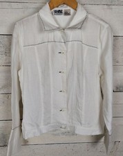Edward Womens Jacket Womens 10 100% Irish Linen Short Lightweight Pockets Beach