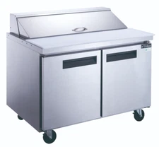 NEW 2 Door 36" Refrigerated Sandwich Salad Prep Table Dukers DSP36-10-S2 #4018