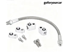 For LS LS1 Throttle Body Bypass Coolant Steam Port Crossover Hose Braided Kit