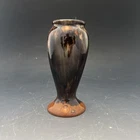 1930s Brush McCoy Pottery Black & Brown Onyx #745 Vase 6”