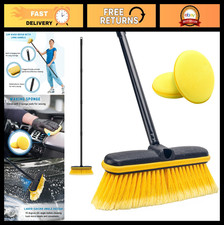 Long Handle Car Wash Brush 55'' - Soft Bristle Scrub Broom for RV, Boat, Truck,