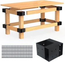 Heavy Duty Workbench Bracket Kit – Set of 8 Steel 3-Way Brackets for 4x4 and 2x4