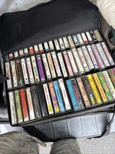 Vintage TDK Black Soft Sided Cassette Tape Case w 14 Tapes 1980s Rock  Country