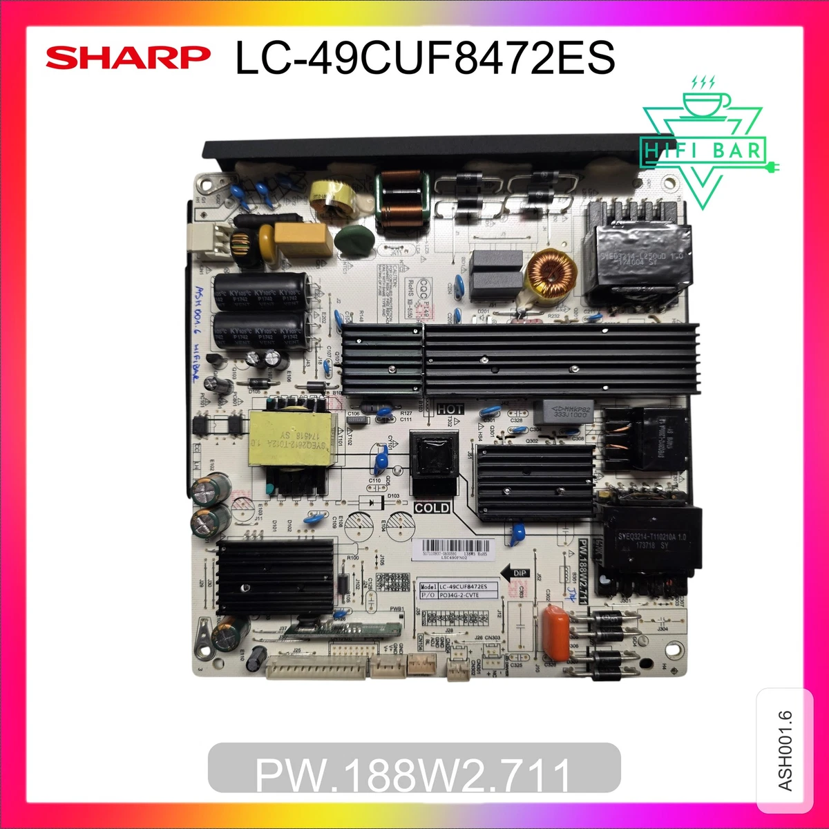 Carte d'alimentation PW.188W2.711 tele / tv Sharp LC-55CUG8052E - Photo, audio & vidéo