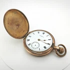 Vintage Waltham Traveler Pocket Watch American Gold Plated For Spares / Repair