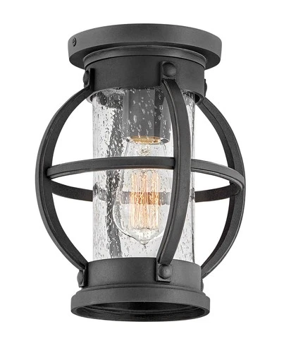 Hinkley Chatham 8 1/4" Wide Museum Black Outdoor Ceiling Light - Picture 3 of 4