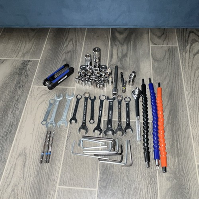 #ad Husky Mixed Tool Set Wrenches Sockets Hex Keys Ratchet Flexible Extension $35.00