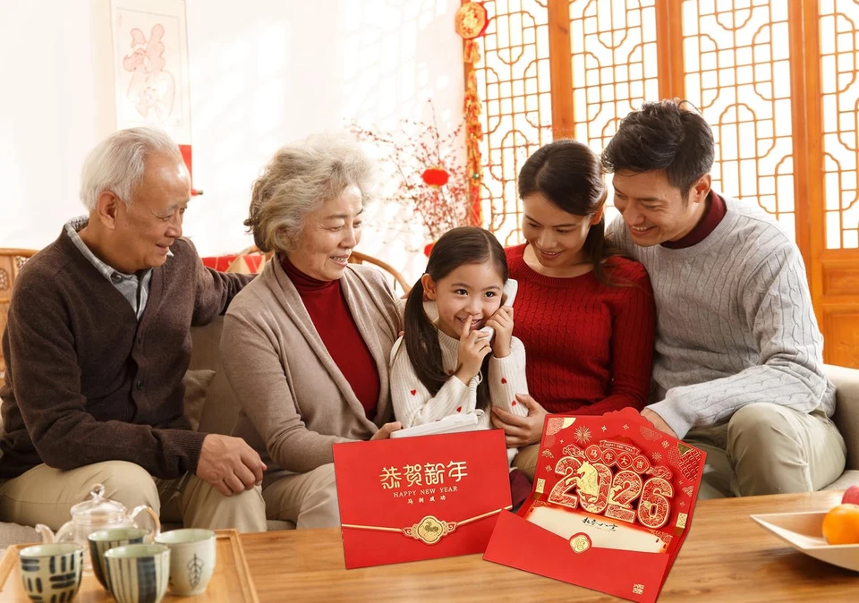 Tarjetas Año Nuevo Chino 2026 Caballo Año Nuevo Lunar Tarjeta Pop Up 3D Chino Nuevo Y... Foto 2 de 4