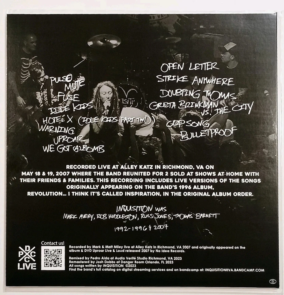Inquisition Revolution Live 12" LP Opaque Smoke Hand Numbered Ltd Edition Of 200 Foto 2 de 4