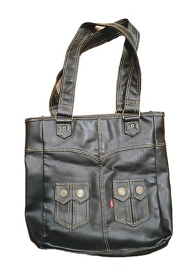 Levis Tote Purse Black Handbag Pockets Shoulder Straps Classic 
