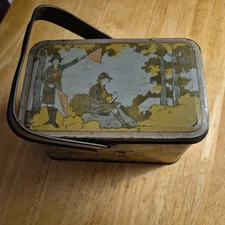 VERY EARLY GIRL SCOUTS LITHOGRAPH TIN B2-80 